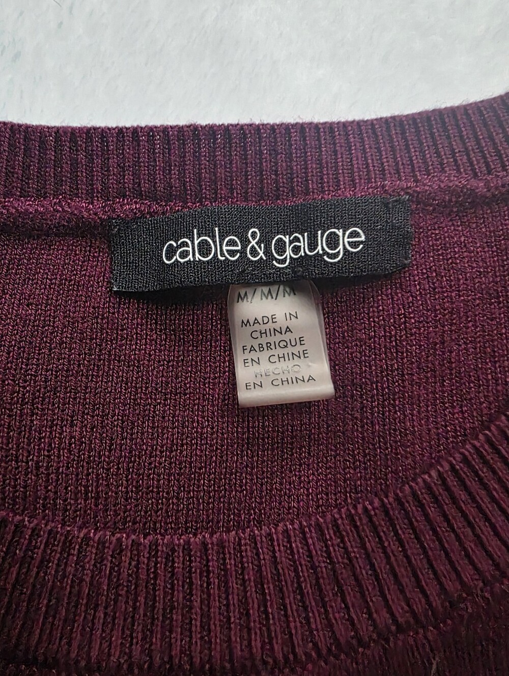 Cable & Gauge Plum Purple Grommet Crisscross Tunic Sweater Size M - Picture 3 of 7